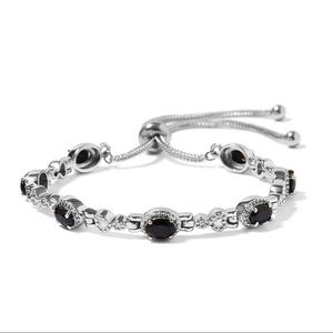 Natural Thai Black Spinel Bolo Bracelet